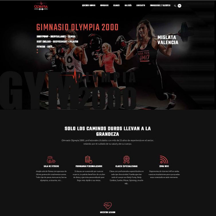 Página Web Gimnasio Olympia 2000