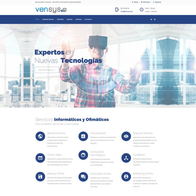 Página Web Vensys Global Solutions