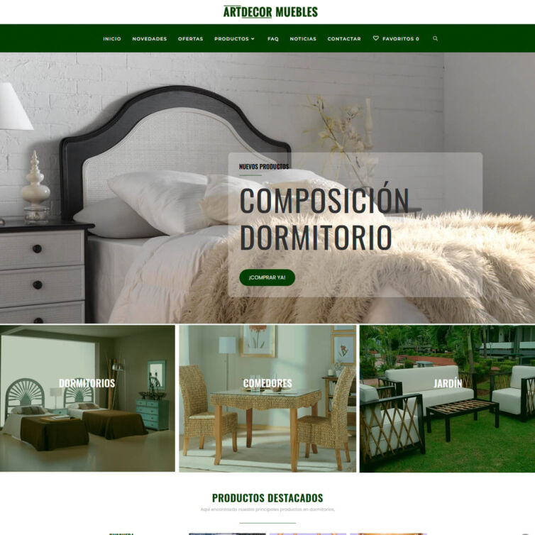 Página Web Artdecor Muebles