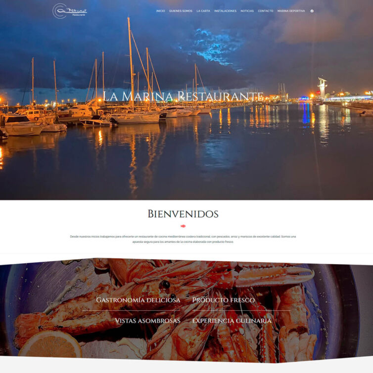 Página Web La Marina Restaurante