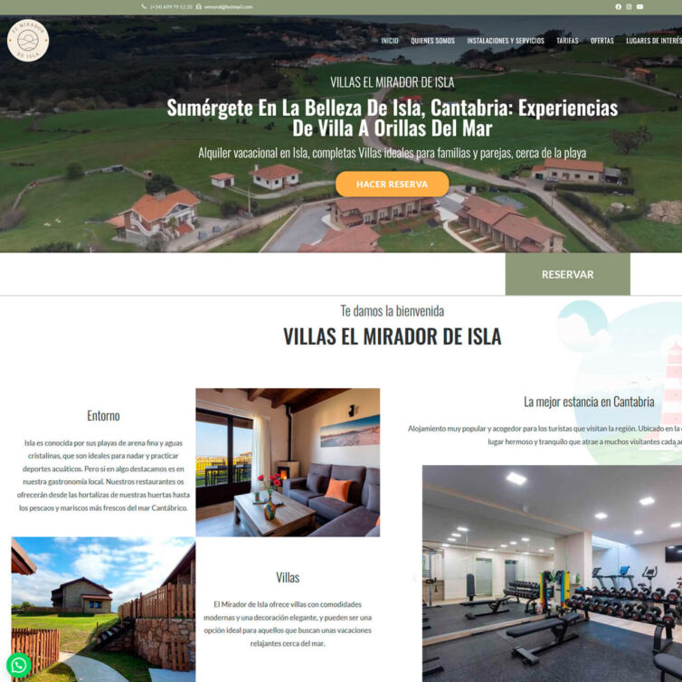 Página Web Villas el Mirador de Isla